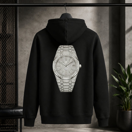 Iced Out White-Gold Chrono Hoodie - 2 Farben
