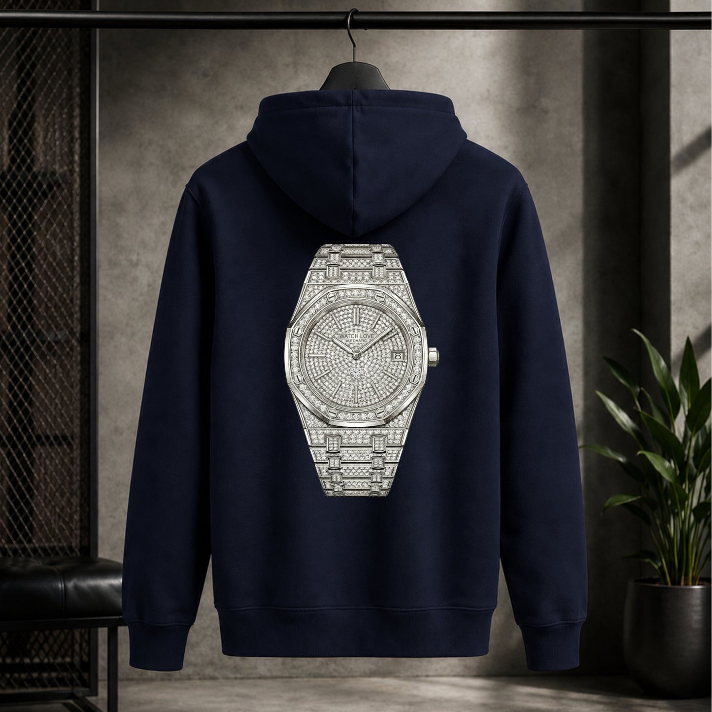 Iced Out White-Gold Chrono Hoodie - 2 Farben