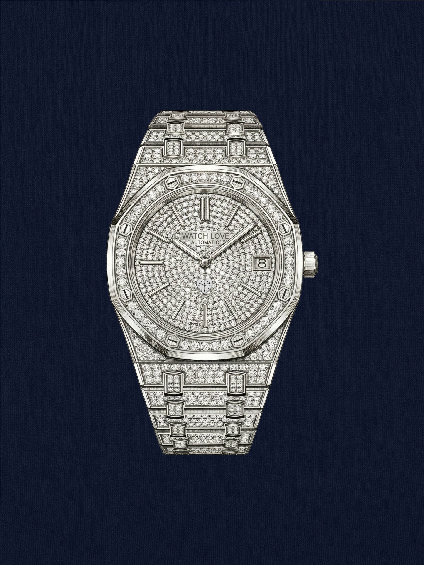 Iced Out White-Gold Chrono Hoodie - 2 Farben