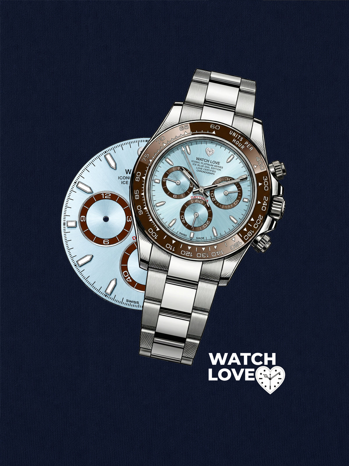 Ice Blue Chrono T-Shirt - 3 Farben