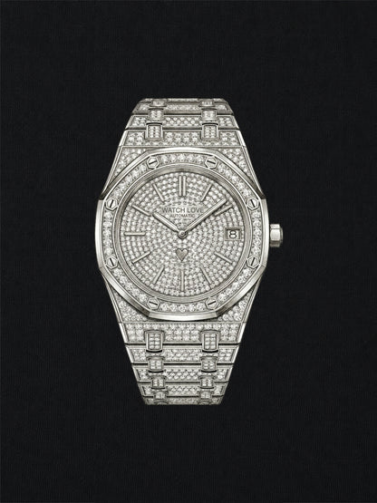 Iced Out White-Gold Chrono Hoodie - 2 Farben