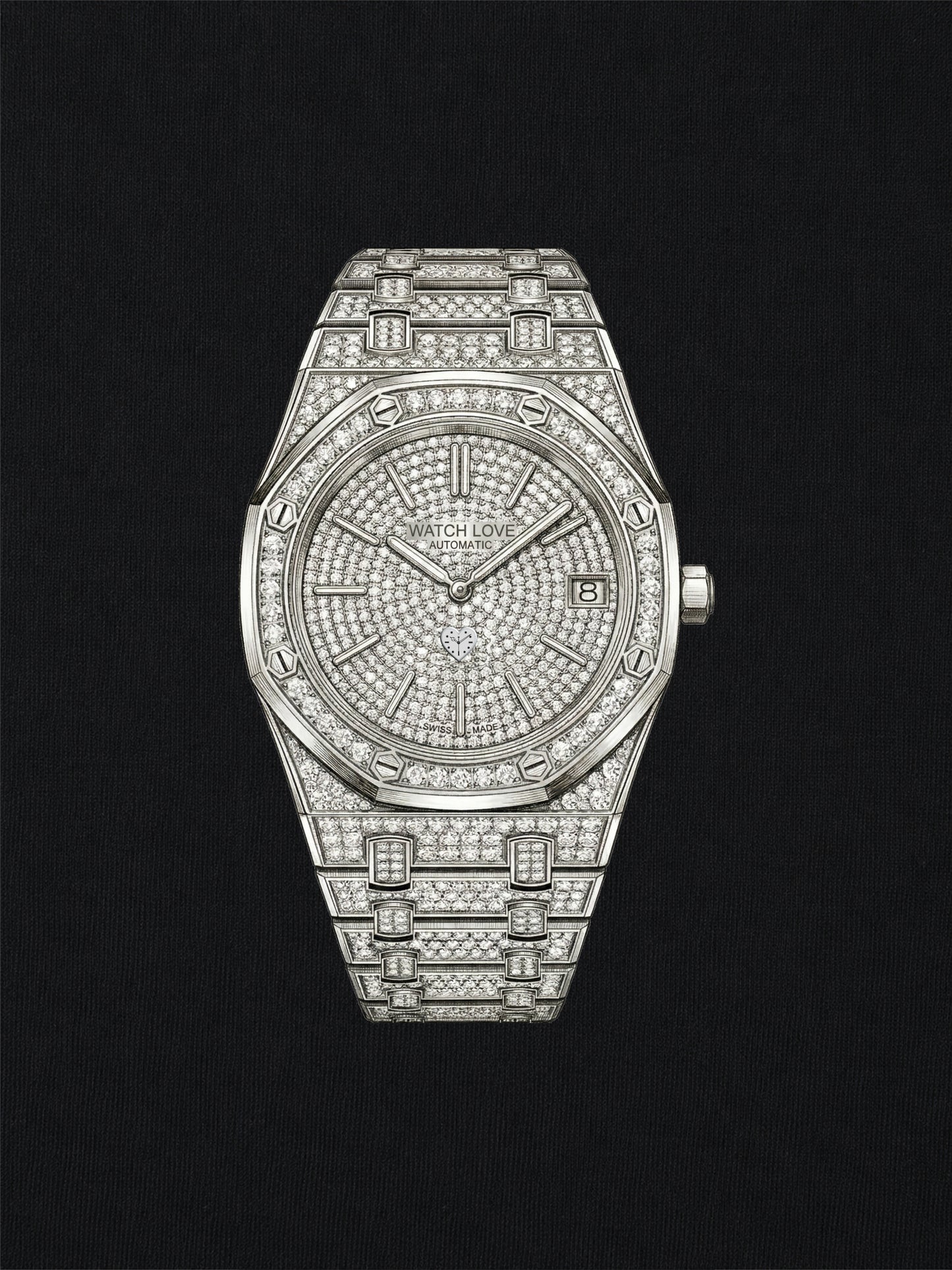 Iced Out White-Gold Chrono Hoodie - 2 Farben