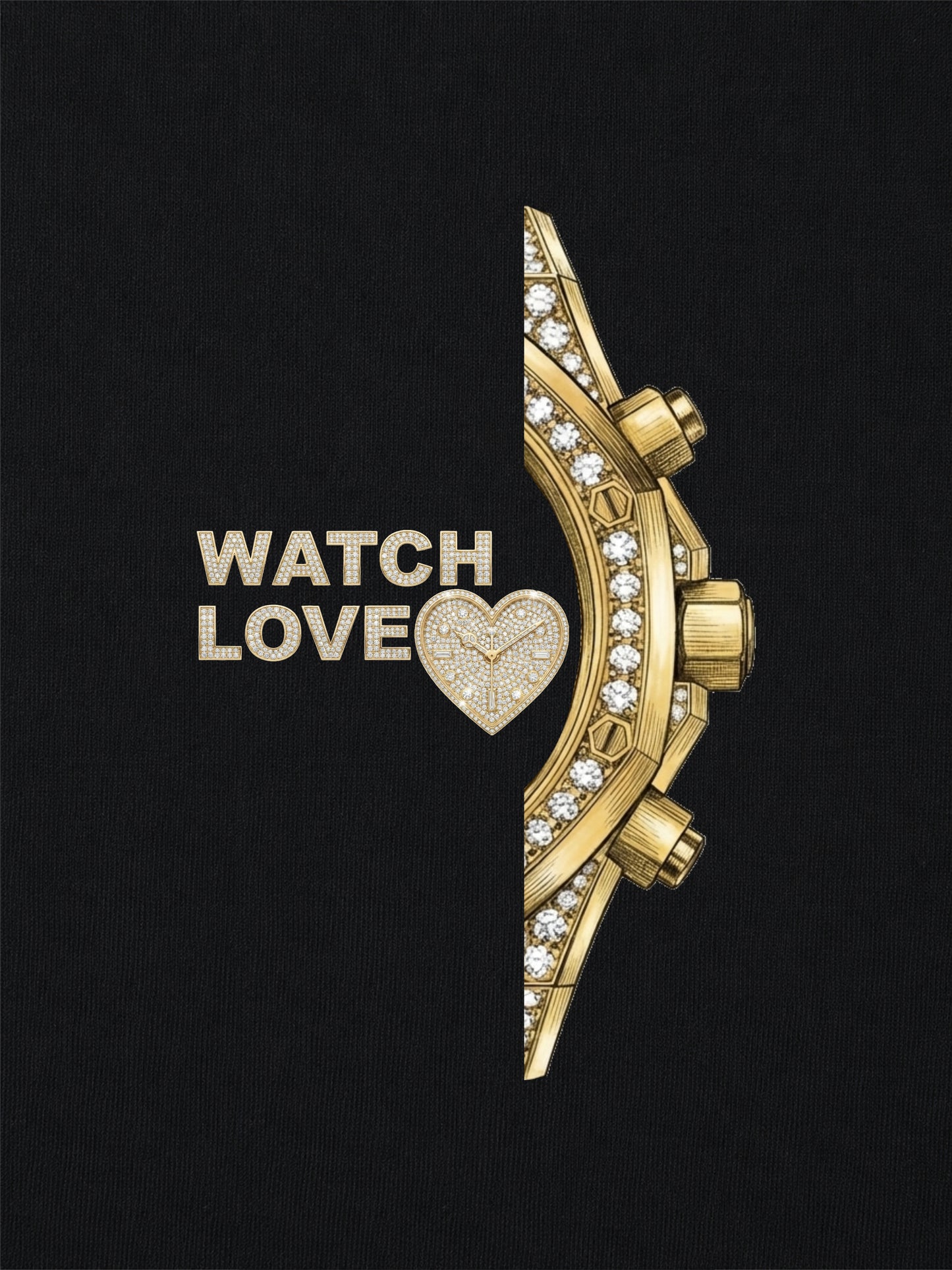 Iced Out Yellow-Gold Chrono Hoodie - 2 Farben