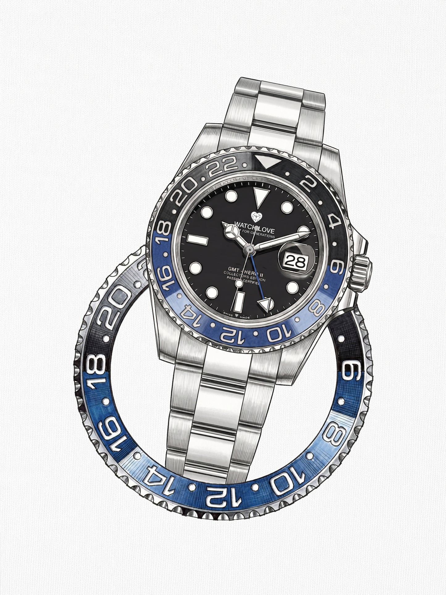 GMT Blue-Black Bezel T-Shirt