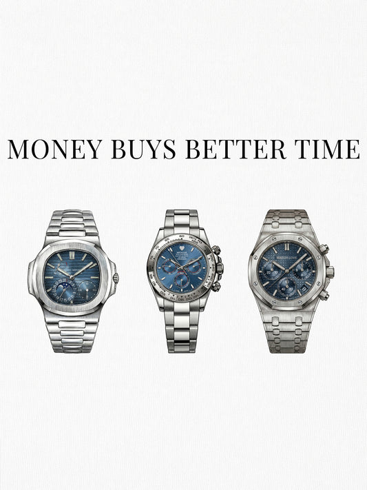 3x Blue Chrono "Money buys better time" T-Shirt