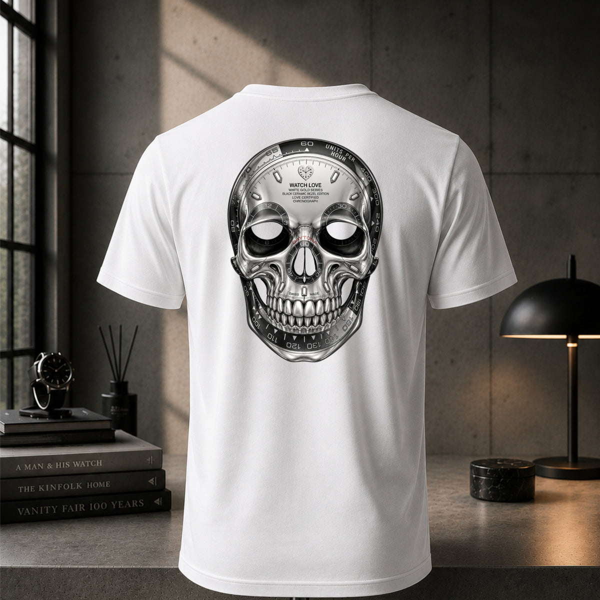 Watch Skull T-Shirt in Weiß und Premium-Qualität