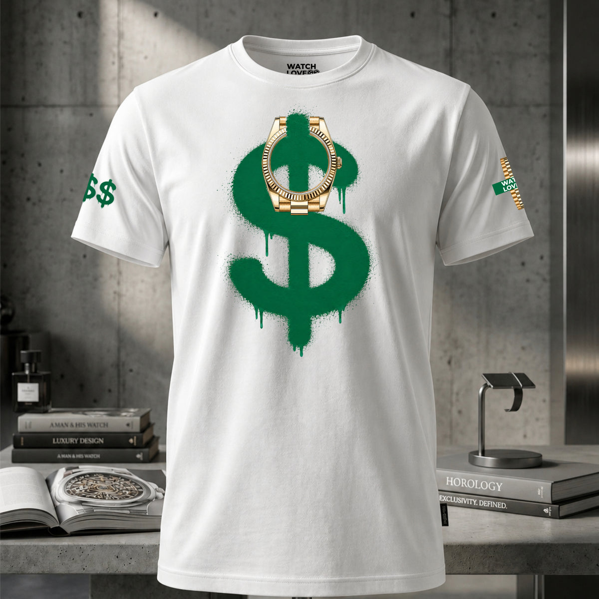 Dollar Sign T-Shirt Weiß - in Premium-Qualität