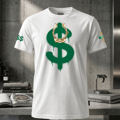 Dollar Sign T-Shirt Weiß - in Premium-Qualität