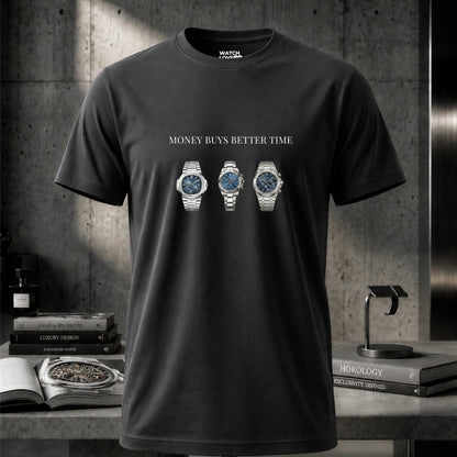 3x Blue Chrono "Money buys better time" T-Shirt - 3 Farben