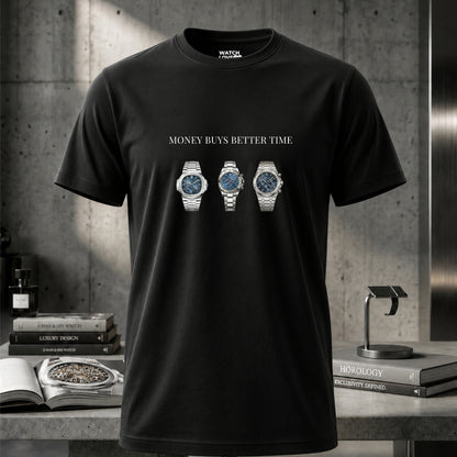 3x Blue Chrono "Money buys better time" T-Shirt - 3 Farben